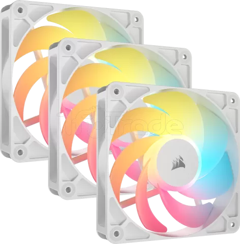 Photo de Lot de 3 Ventilateurs de boitier Corsair RS Reverse RGB - 12cm (Blanc)