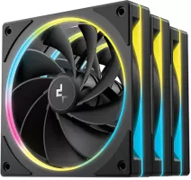 Photo de Lot de 3 Ventilateurs de boitier Deepcool FL12 SE Reverse RGB - 12cm (Noir)