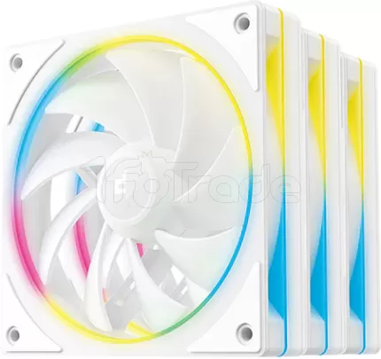 Photo de Lot de 3 Ventilateurs de boitier Deepcool FL12 SE RGB - 12cm (Blanc)