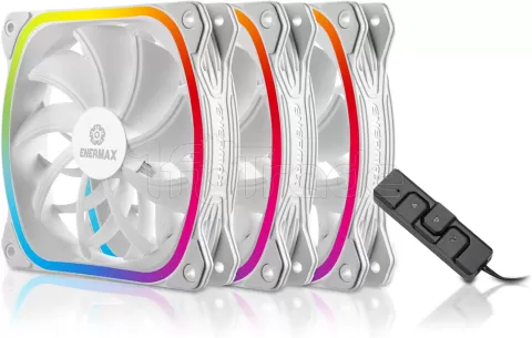 Photo de Lot de 3 Ventilateurs de boitier Enermax SquA RGB - 120mm (Blanc)