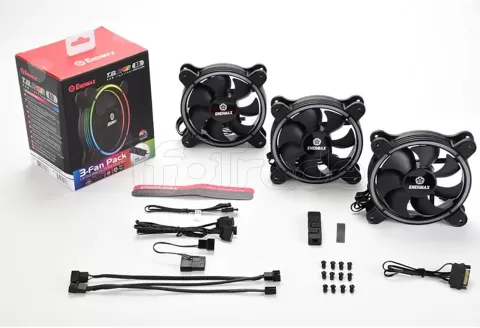 Photo de Lot de 3 Ventilateurs de boitier Enermax T.B. AD. RGB - 120mm (Noir)