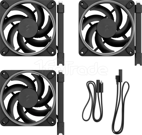 Photo de Lot de 3 Ventilateurs de boitier Fractal Design Momentum RGB - 12cm (Noir)