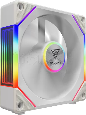 Photo de Lot de 3 Ventilateurs de boitier Gamdias Aeolus P2 RGB - 12cm (Blanc)
