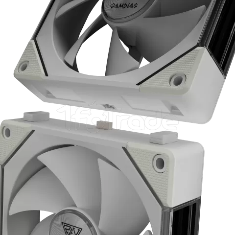 Photo de Lot de 3 Ventilateurs de boitier Gamdias Aeolus P2 RGB - 12cm (Blanc)