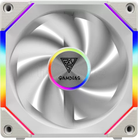 Photo de Lot de 3 Ventilateurs de boitier Gamdias Aeolus P2-U RGB - 12cm (Blanc)