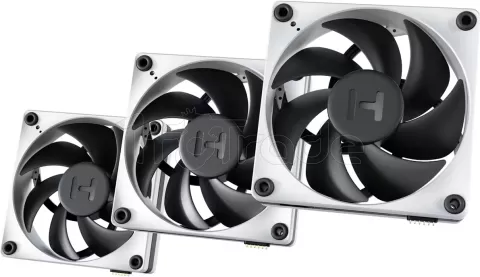 Photo de Lot de 3 Ventilateurs de boitier Hyte Thicc FP avec contrôleur Nexus - 12cm (Noir/Blanc)
