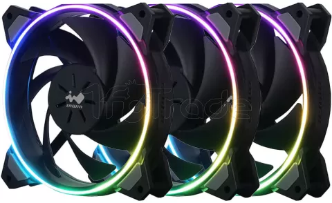 Photo de Lot de 3 Ventilateurs de boitier InWin Sirius Loop RGB - 12cm (Noir)