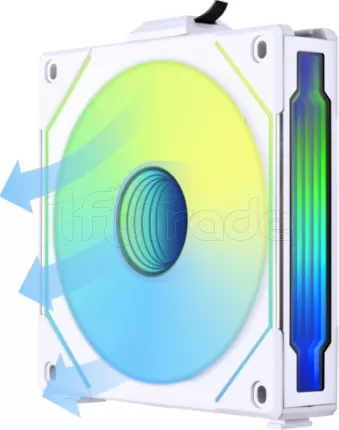 Photo de Lot de 3 Ventilateurs de boitier Lian Li Uni Fan Infinity Reverse RGB - 12cm (Blanc)