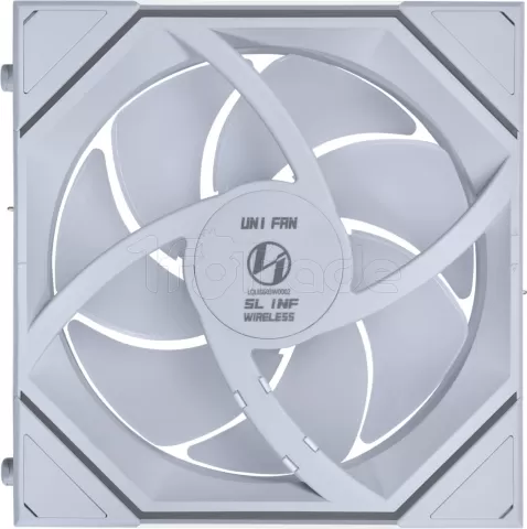 Photo de Lot de 3 Ventilateurs de boitier Lian Li Uni Fan SL-Infinity Wireless Reverse RGB - 12cm (Blanc)