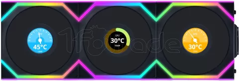 Photo de Lot de 3 Ventilateurs de boitier Lian Li Uni Fan SL Wireless LCD Reverse RGB - 12cm (Noir)