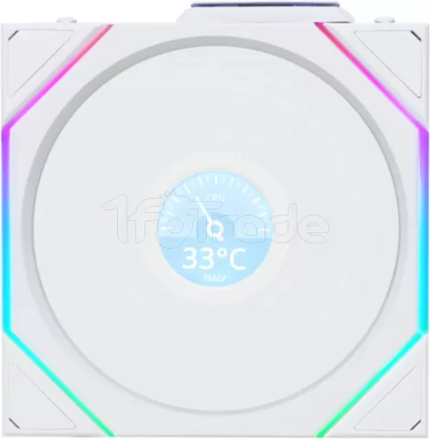 Photo de Lot de 3 Ventilateurs de boitier Lian Li Uni Fan TL Wireless LCD Reverse RGB - 12cm (Blanc)