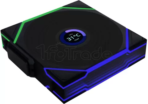 Photo de Lot de 3 Ventilateurs de boitier Lian Li Uni Fan TL Wireless LCD Reverse RGB - 12cm (Noir)