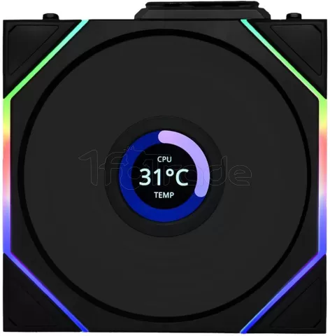Photo de Lot de 3 Ventilateurs de boitier Lian Li Uni Fan TL Wireless LCD Reverse RGB - 12cm (Noir)