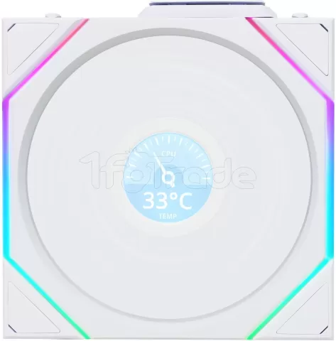 Photo de Lot de 3 Ventilateurs de boitier Lian Li Uni Fan TL Wireless LCD RGB - 12cm (Blanc)