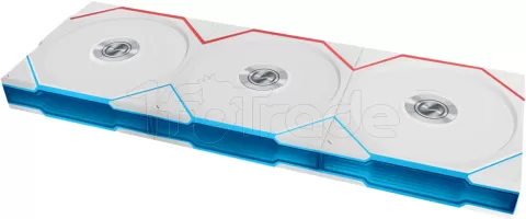 Photo de Lot de 3 Ventilateurs de boitier Lian Li Uni Fan TL Wireless Reverse RGB - 12cm (Blanc)