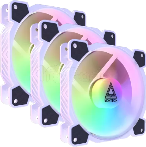 Photo de Lot de 3 Ventilateurs de boitier Montech Z3 Pro RGB - 12cm (Noir)