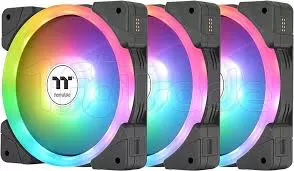 Photo de Lot de 3 Ventilateurs de boitier Thermaltake SwaFan EX RGB - 14cm (Noir)