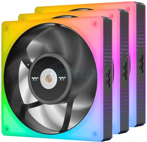 Photo de Lot de 3 Ventilateurs de boitier Thermaltake ToughFan RGB - 12cm (Noir)