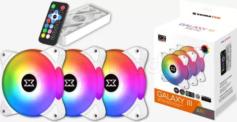 Photo de Lot de 3 Ventilateurs de boitier Xigmatek Galaxy III Essential RGB (Blanc)
