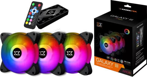 Photo de Lot de 3 Ventilateurs de boitier Xigmatek Galaxy III Essential RGB (Noir)