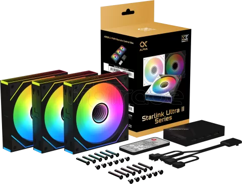 Photo de Lot de 3 Ventilateurs de boitier Xigmatek Starlink Ultra II ARGB (Noir)