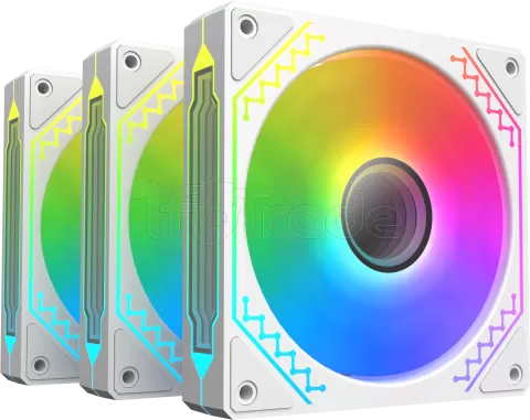 Photo de Lot de 3 Ventilateurs de boitier Xigmatek Starz Pro RGB (Blanc)