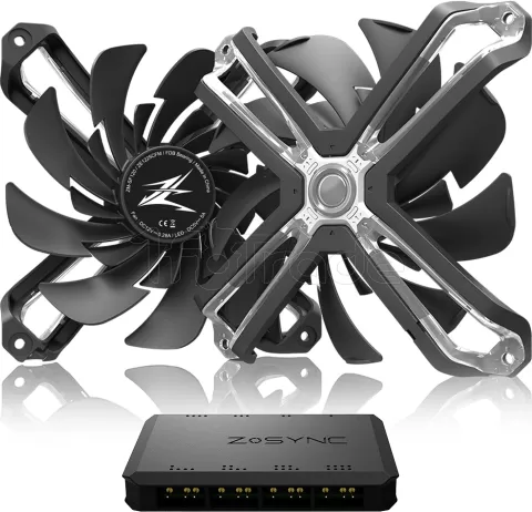 Photo de Lot de 3 Ventilateurs de boitier Zalman SF120 RGB - 12cm (Noir)