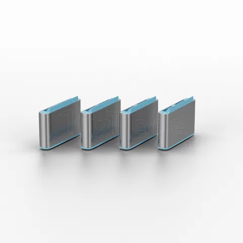 Photo de Lot de 4 Bloqueurs de ports USB-C Lindy (Gris/Bleu)