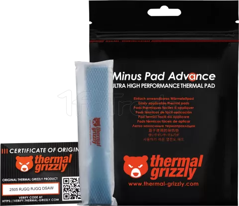 Photo de Lot de 4 Pads Thermiques Thermal Grizzly Minus Pad Advance 120x20x0,5mm (Noir)