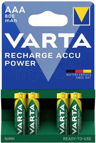 Lot de 4 piles rechargeables Varta Recharge Accu Power type AAA