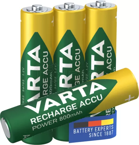 Lot de 4 piles rechargeables Varta Recharge Accu Power type AAA