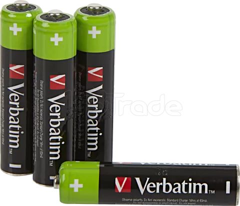 Photo de Lot de 4 piles rechargeables Verbatim Premium type AAA (LR03) 1,2V 950mAh