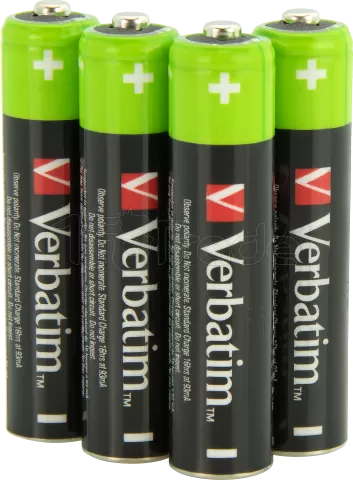 Photo de Lot de 4 piles rechargeables Verbatim Premium type AAA (LR03) 1,2V 950mAh