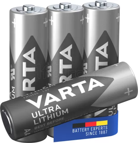 Lot de 4 piles Varta Ultra Lithium type AA (LR6) 1,5V pour professionnel,  1fotrade Grossiste informatique