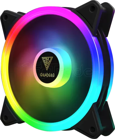 Photo de Lot de 4 Ventilateurs de boitier Gamdias Aeolus M2 RGB 12cm (Noir)