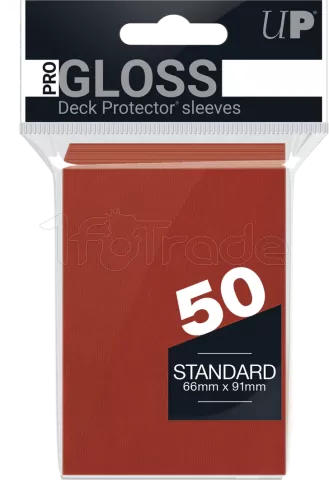 Photo de Lot de 50 Sleeves Ultra Pro Pro-Gloss Format Standard 66x91mm (Rouge)