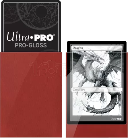 Photo de Lot de 50 Sleeves Ultra Pro Pro-Gloss Format Standard 66x91mm (Rouge)