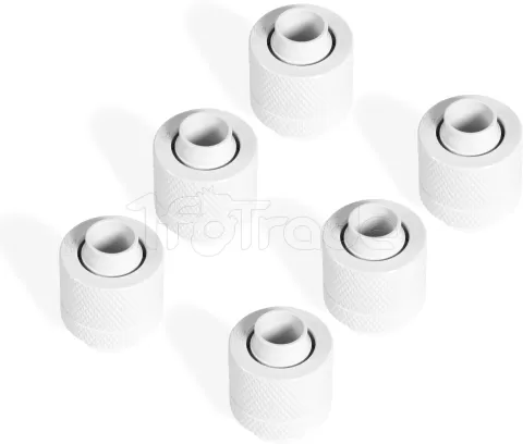 Photo de Lot de 6 Raccords à compression pour Tube Ø10/13mm - G1/4 Alphacool Eiszapfen (Blanc)