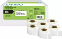 Photo de Lot de 6 Rouleaux de 500 étiquettes adhésives Dymo 2177564 - 25x54mm (Blanc)