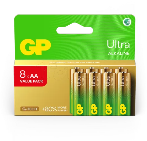 Photo de Lot de 8 piles Alcaline GP Batteries Ultra type AA (LR6) 1,5V