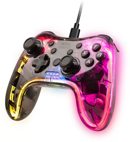 Photo de Manette de jeu filaire Mars Gaming MGP-C RGB (Transparent)