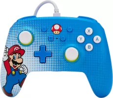 Photo de Manette de jeu filaire PowerA Enhanced Mario pour Nintendo Switch (Bleu)