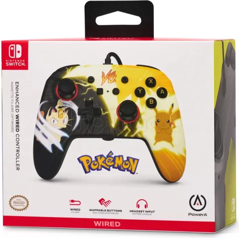 Photo de Manette de jeu filaire PowerA Enhanced Pokemon Pikachu VS Meowth pour Nintendo Switch/PC