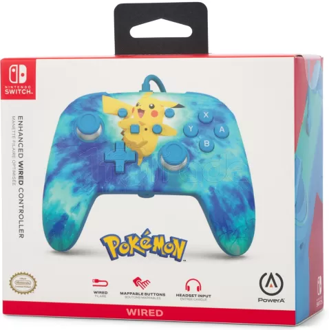 Photo de Manette de jeu filaire PowerA Enhanced Pokémon : Tie Dye Pikachu pour Nintendo Switch/PC