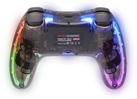 Photo de Manette de jeu sans fil Mars Gaming MGP-24 RGB (Transparent)