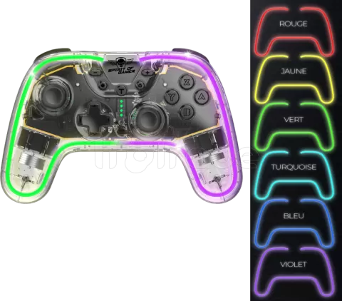 Photo de Manette de jeu sans fil Spirit Of Gamer Pulse Bluetooth RGB (Transparent)