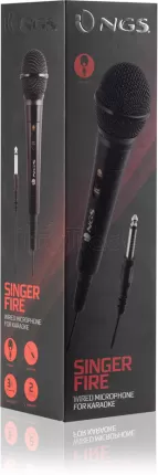 Photo de Microphone filaire NGS Singer Fire Jack 6,35mm 3m (Noir)
