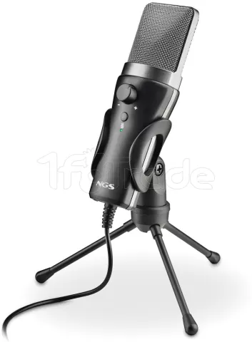 Photo de Microphone sur pied NGS MS120 USB (Noir)