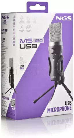 Photo de Microphone sur pied NGS MS120 USB (Noir)