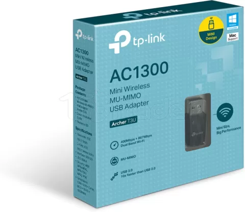 Photo de Mini Carte Réseau USB WIFI TP-Link Archer T3U (1300N)